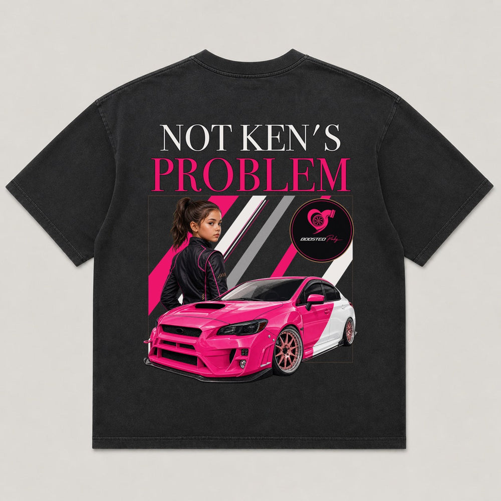 Not Ken's Problem Youth Tee black shirt back view