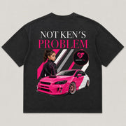 Not Ken's Problem Youth Tee black shirt back view