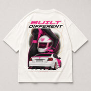 Built Different white shirt back view