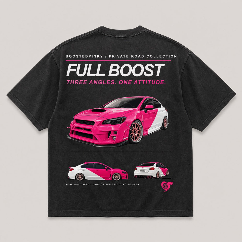 Full Boost black shirt back view