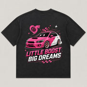 Little Boost, Big Dreams black shirt back view