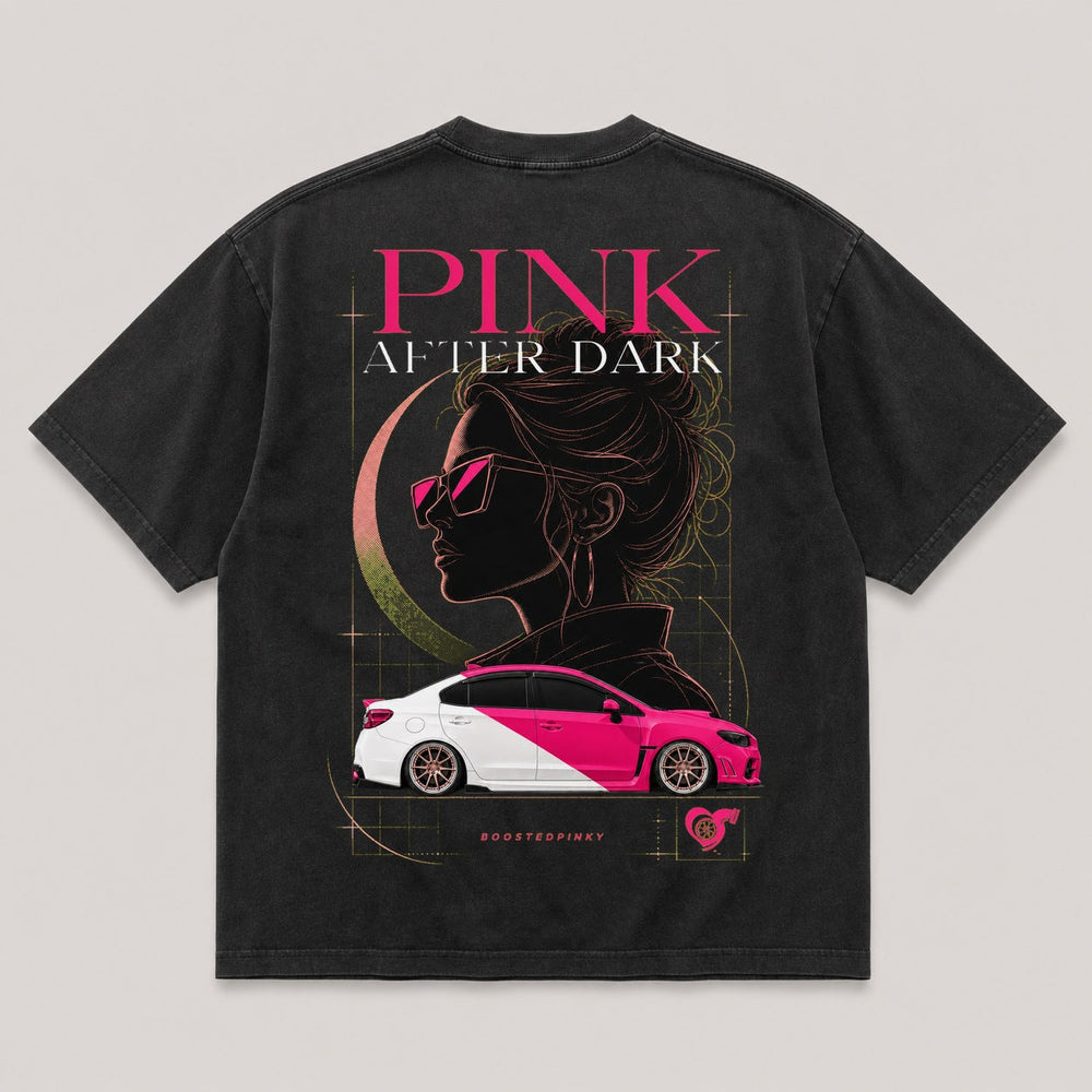 Pink After Dark black shirt back view