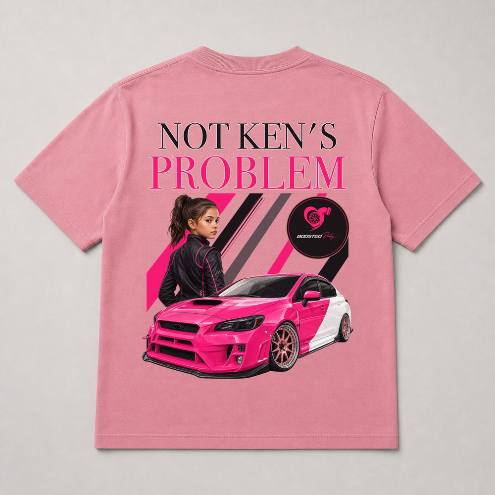 Not Ken's Problem Youth Tee pink shirt back view