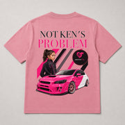 Not Ken's Problem Youth Tee pink shirt back view