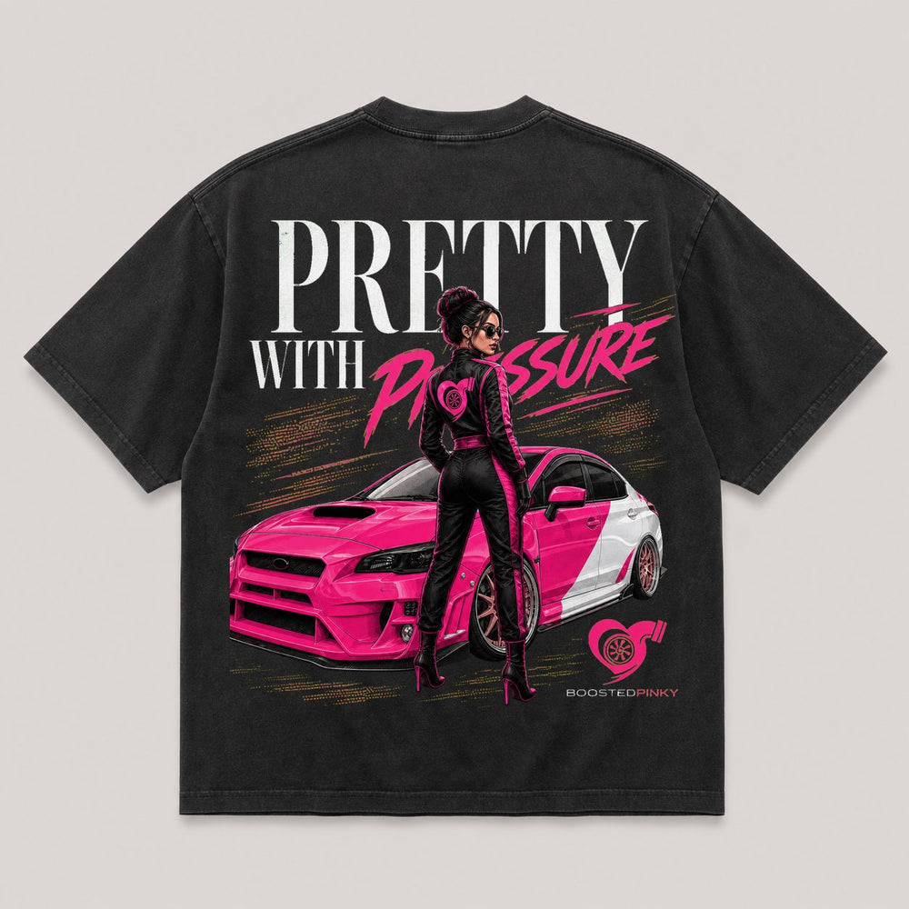 Pretty With Pressure black shirt back view