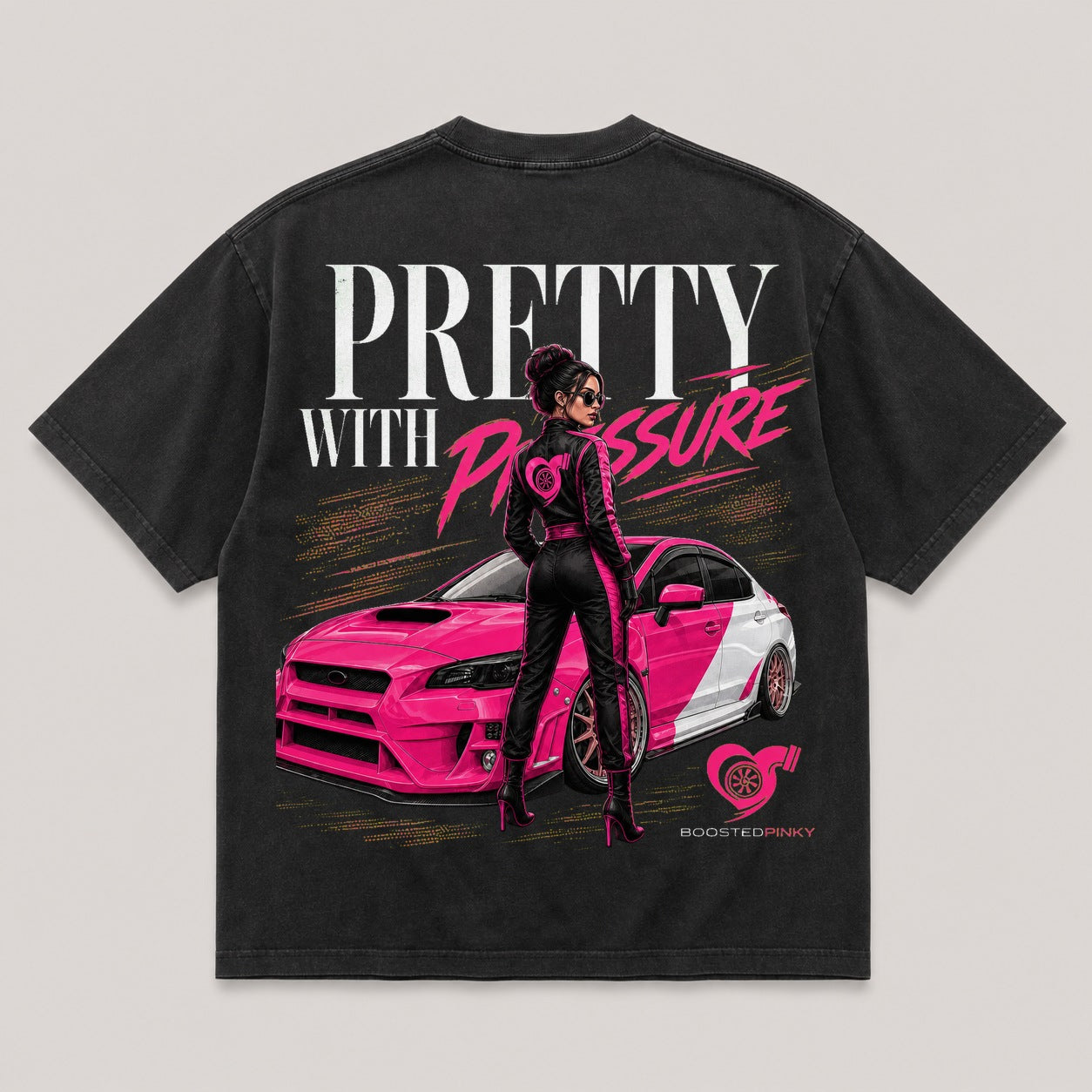 Pretty With Pressure black shirt back view