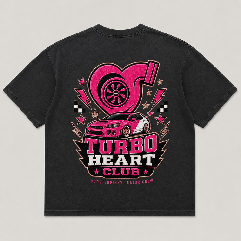 Turbo Heart Club black shirt back view