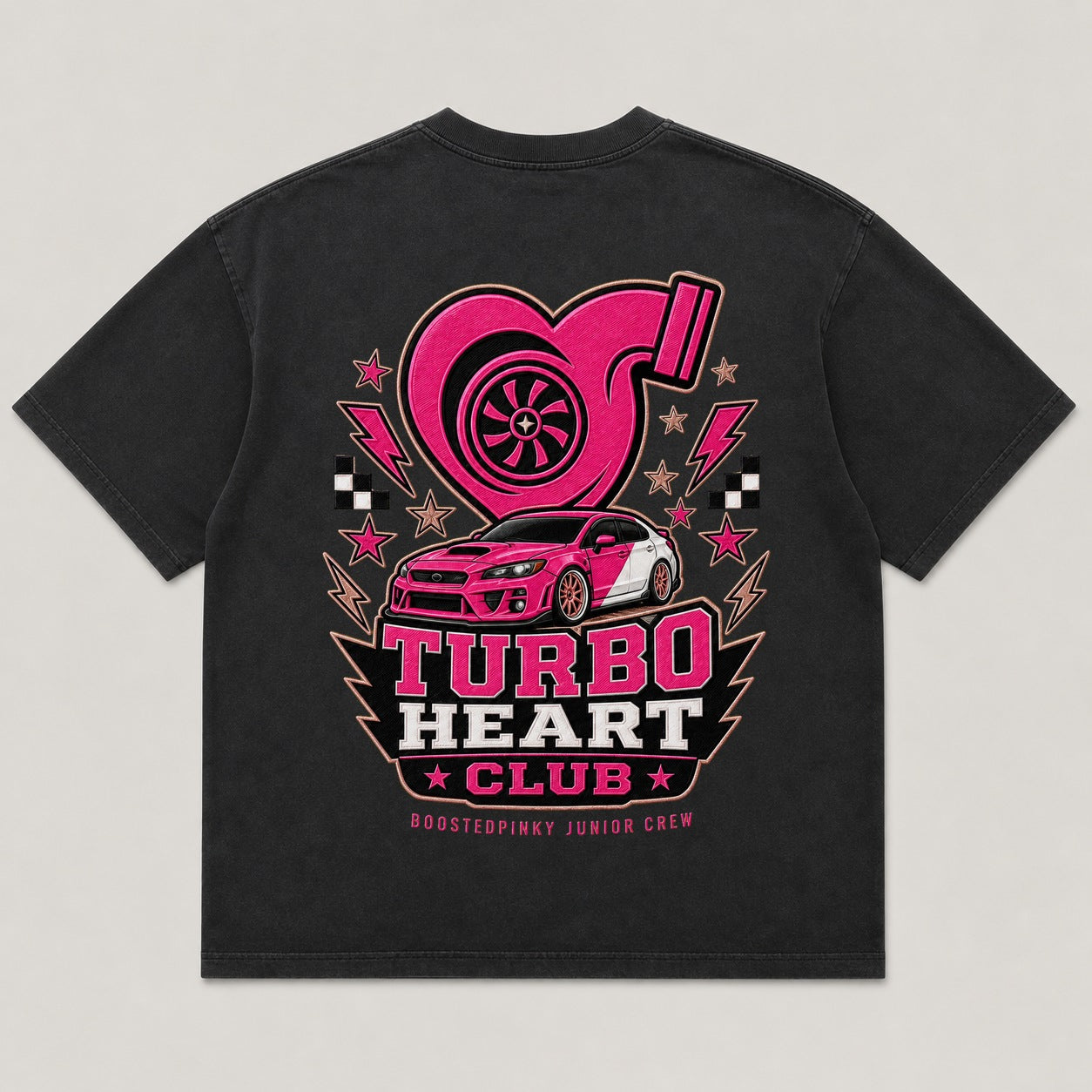 Turbo Heart Club black shirt back view