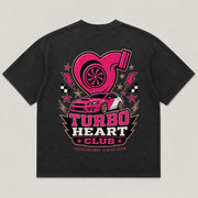 Turbo Heart Club black shirt back view
