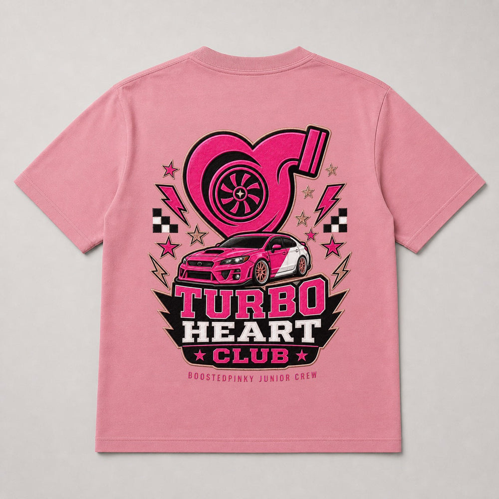 Turbo Heart Club pink shirt back view