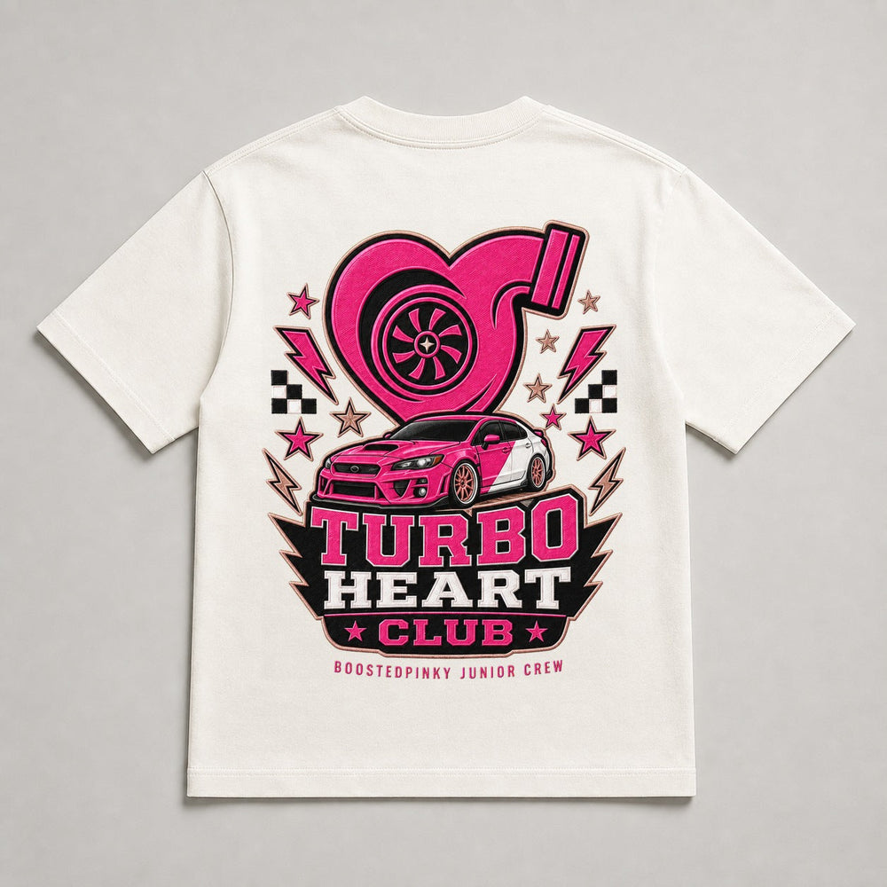 Turbo Heart Club white shirt back view