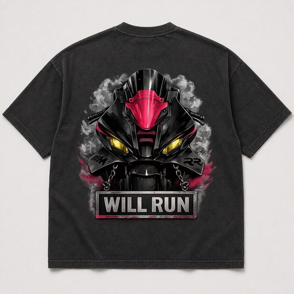 Will Run black shirt back view