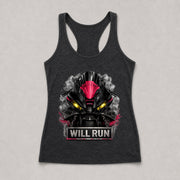 Will Run Racerback Tank Black front view