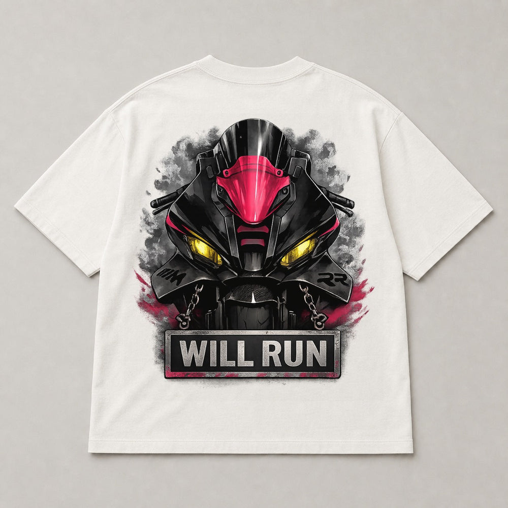Will Run white shirt back view