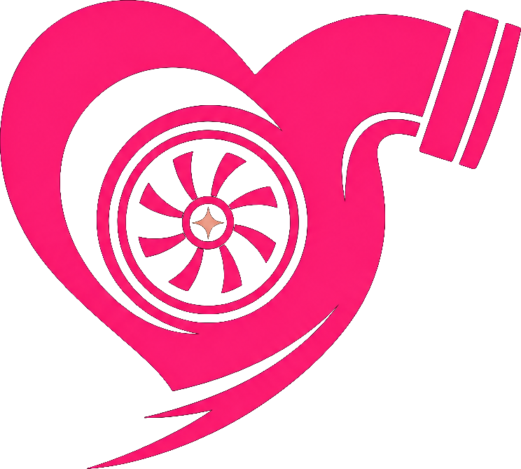 BoostedPinky heart turbo mascot